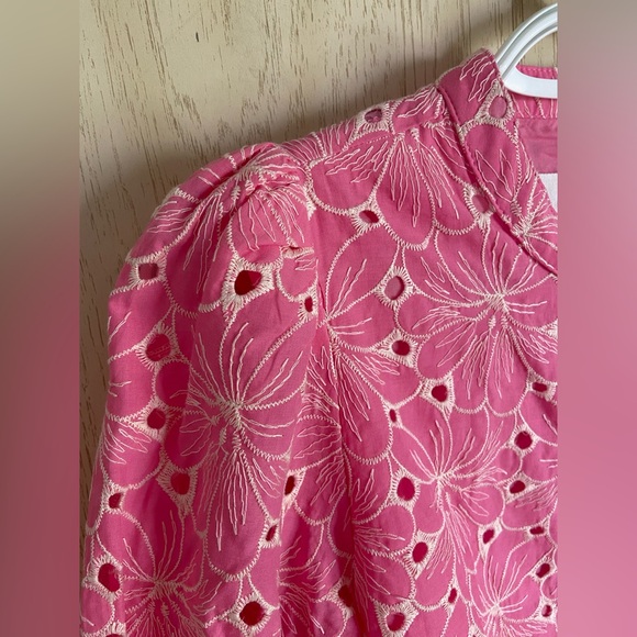 Tuckernuck POMANDER PLACE Pink Floral Eyelet Samantha Dress Sz Small - Picture 11 of 16